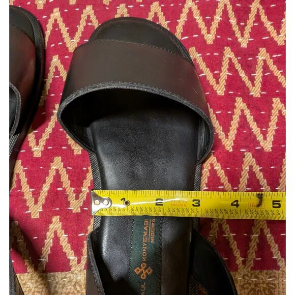 Paul Konyemabi Black Leather Slingback Sandals Men 11 Minimalist Boho Luxe Flat main image 6